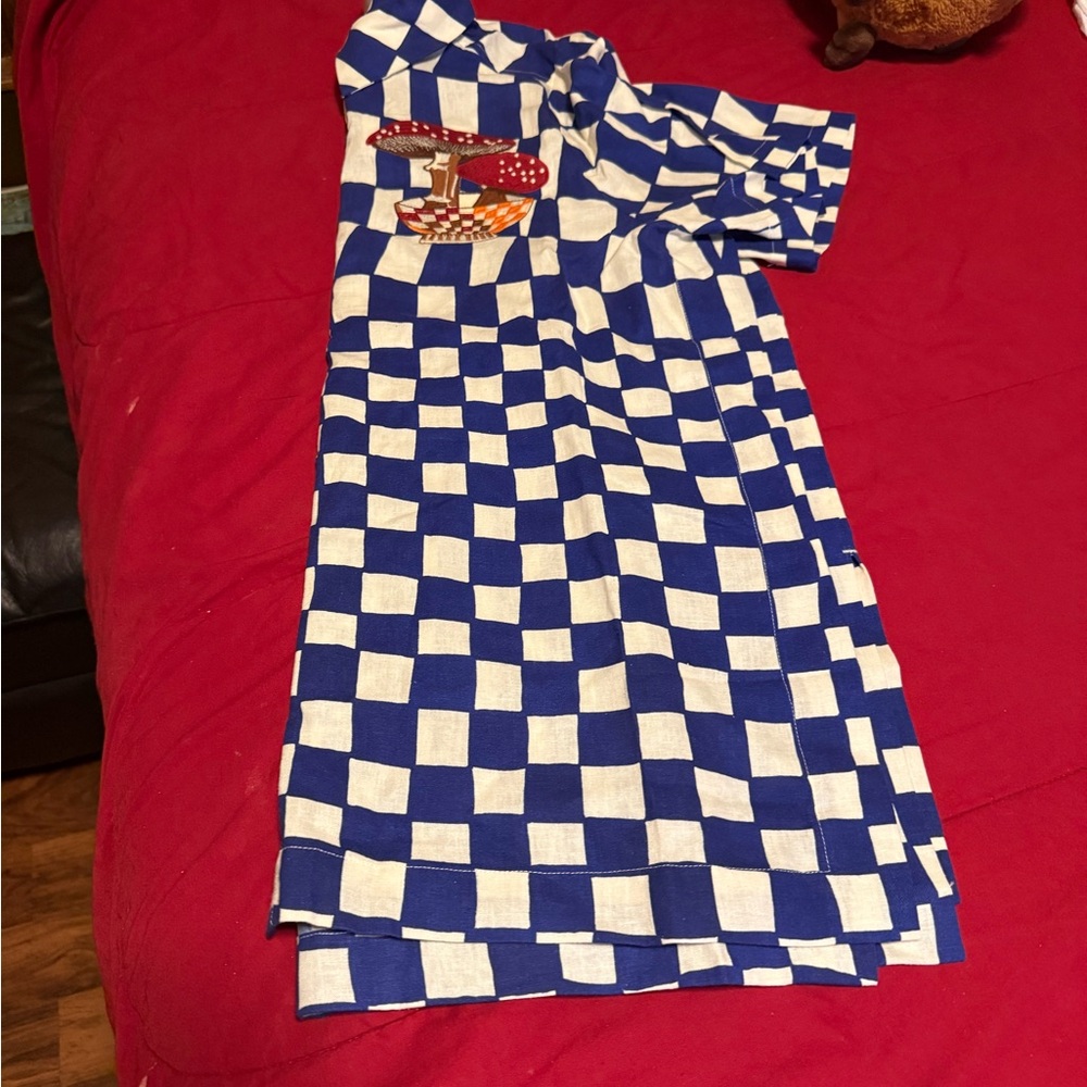 FARM Rio Blue and White Checkered Mushroom Shirt - Picture 8 of 8